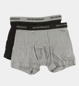 Emporio Armani 2 Packa Boxare Herr Svart Grå
