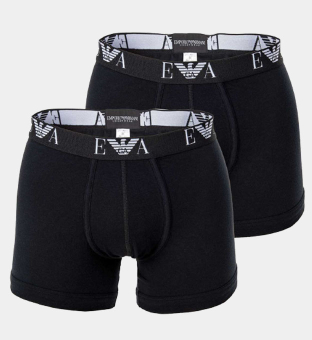 Emporio Armani 2 Packa Boxare Herr Svart