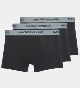 Emporio Armani 3 Packa Boxare Herr Svart