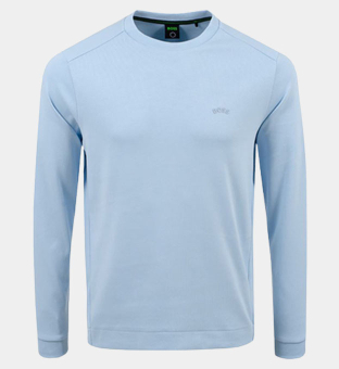 Hugo Boss Salbo Curved Tröja Herr Ljuspastel Blu
