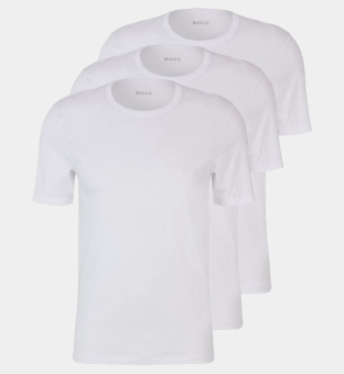 Hugo Boss 3 Packa T-shirts Herr Vit