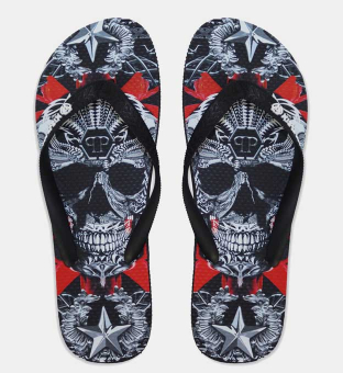 Philipp Plein Flip Flops Unisex Svart Vit