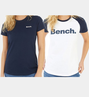 Bench 2 Packa T-shirts Damer Vit  Marin