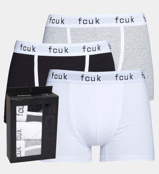 French Connection 3 Packa Boxare Herr Grå Vit Svart