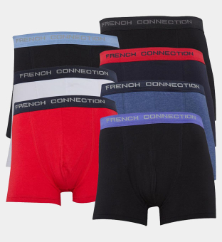 French Connection 7 Packa Boxare Herr Svart  Vit  Röd  Marine  Mid Blå Melange  Svart  Svart